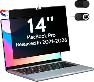 Peslv Magnetic Privacy Screen for MacBook Pro 14 Inch | (2021-2026, M1-M5 Chips) Only. Removable & Reusable, Matte Anti Glare, Blue Light Filter Eye Protection, Bubble‑Free
