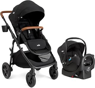 Joie Ginger 4-in-1 Pramette Stroller &amp; Rue Infant Car Seat Travel System | Lightweight infant car seat with anti-rebound base, built-in pramette stroller, height-adjustable seat, newborn to toddler