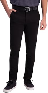 Haggar Men's Life Khaki Straight Fit Flat Front Canvas Pant