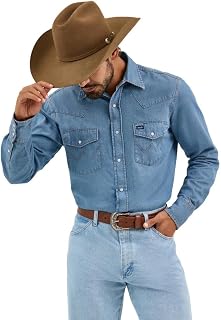 Wrangler Men's Authentic Cowboy Cut Western Work Long Sleeve Shirt