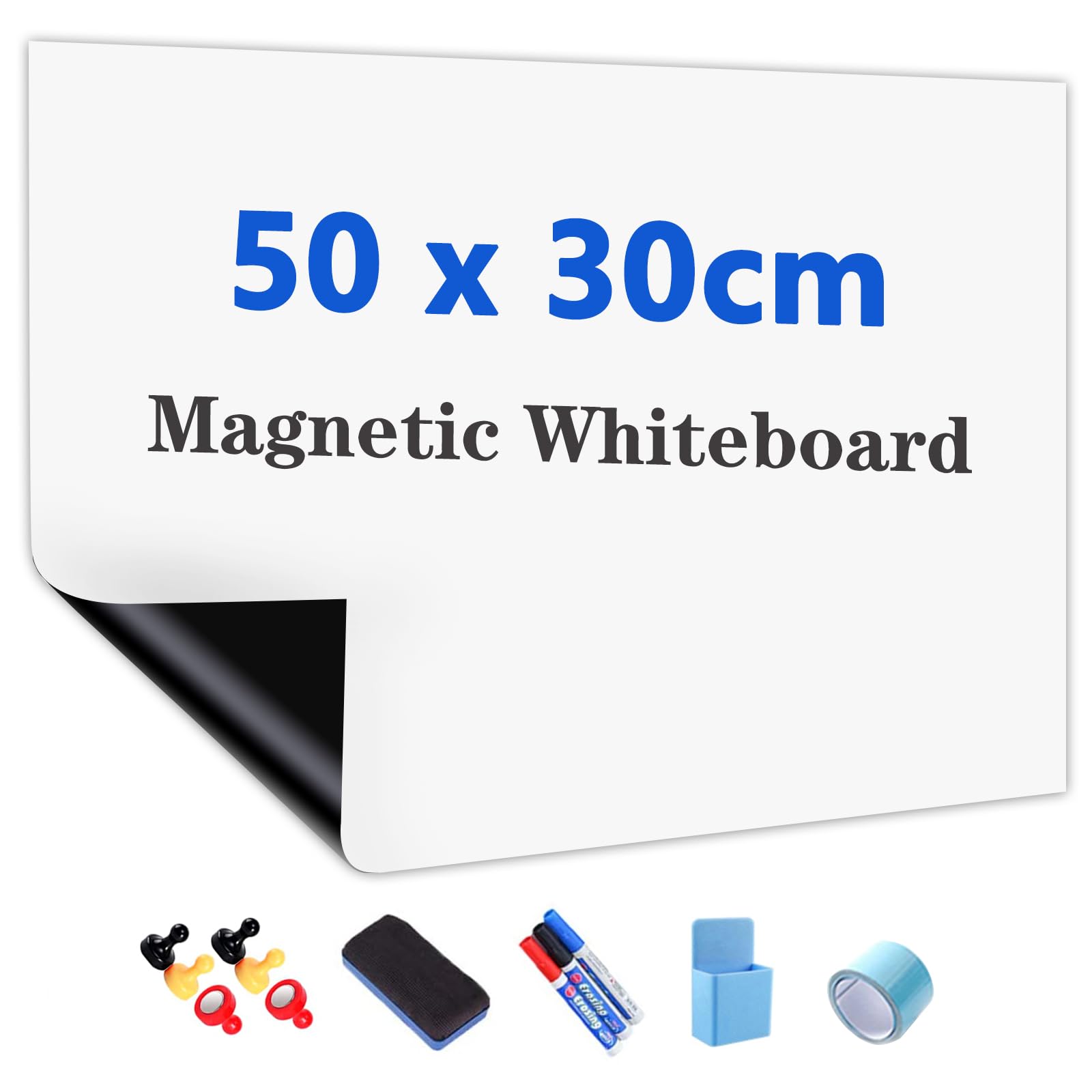 JOMUSAGA Magnetic Whiteboard Self Adhesive 50 x 30 cm Dry Erase
