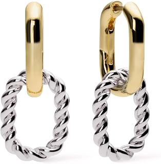 Ana Luisa Ash Double Hoop Earrings 14K Gold Plated, Silver & Two-Tone