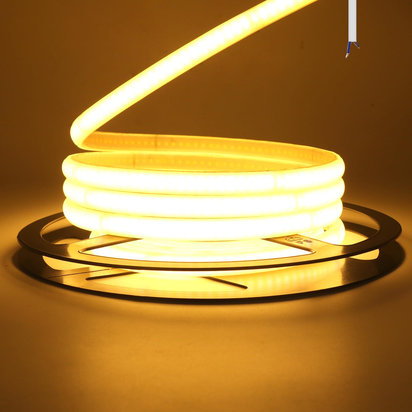 KAFULA 240 LEDs/m COB LED Strip, AC220-240V Waterproof Flexible Cuttable FCOB LE