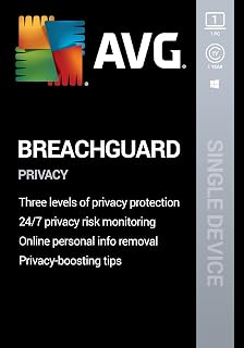 AVG BreachGuard 2021 | Online Privacy and Security | 1 PC, 1 Year [Download]