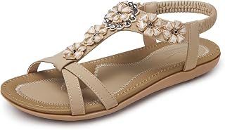 SHIBEVER Women's RhinestoneWedge Sandal
