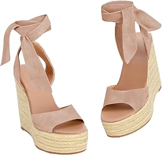 Women's Platform Espadrille Ankle Strap Buckle High Heel Sandals