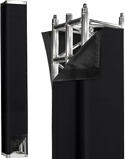 2PCS Thick Truss Cover - Hook and Loop Fixed High Elasticity Scrim Sleeve for 6.56 ft x 12 in Box Truss - Ideal for Wedding, Performance,Concert Decorations(Black)