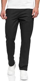 Indicode Mens Bryne Cotton Linen Fabric Trousers with 4 Pockets