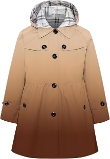 Little Girls Single Breasted Trench Coat Dress Outerwear, 2-12 Years