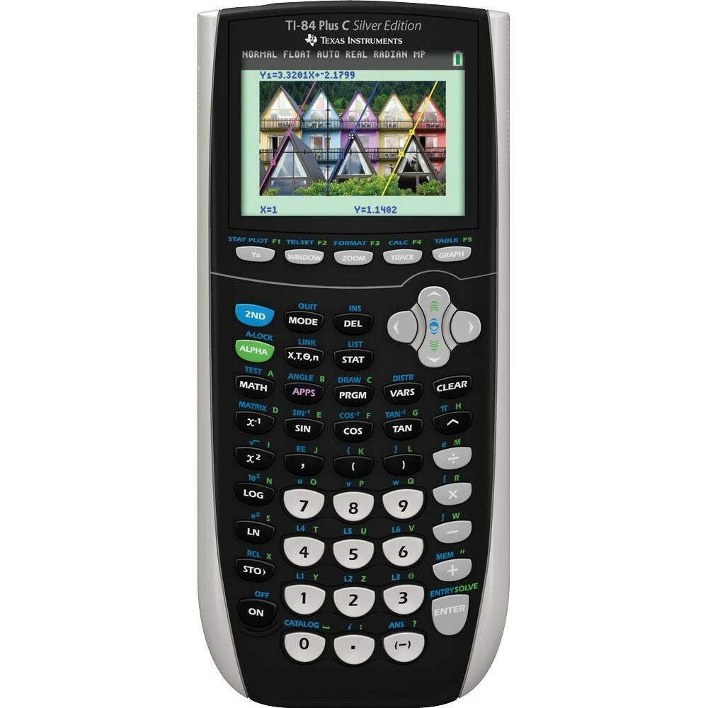 Texas Instruments TI-84 Plus C Silver Edition Graphing Calculator, Black (Renewe