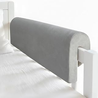 Smashier Toddlers' Bed Rail Bumpers Protector, Children's Bed Guardrail Padding, Soft Cushioned Barrier, Increased Height, Easy to Install, Washable Cover, Fits Floor, Bunk &amp; Loft, 3 Ft, Gray, 1Pack