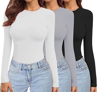 Ekouaer Women's Long Sleeve Thermal Shirts 1&3 Pieces XS-XXL