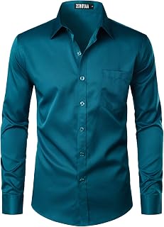 ZEROYAA Mens Urban Casual Business Slim Fit Dress Shirt