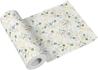 Paw Fabric Effect Table Runner 40 cm x 24 m – Eucalyptus Gold