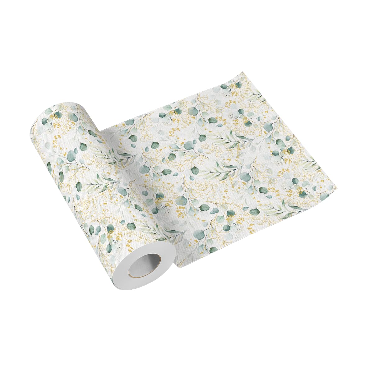 Paw Fabric Effect Table Runner 40 cm x 24 m – Eucalyptus Gold