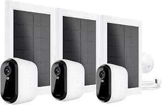 Arlo Essential XL HD Wireless Outdoor Camera 3 Pack and Three Solar Panel Bundle (Renewed)