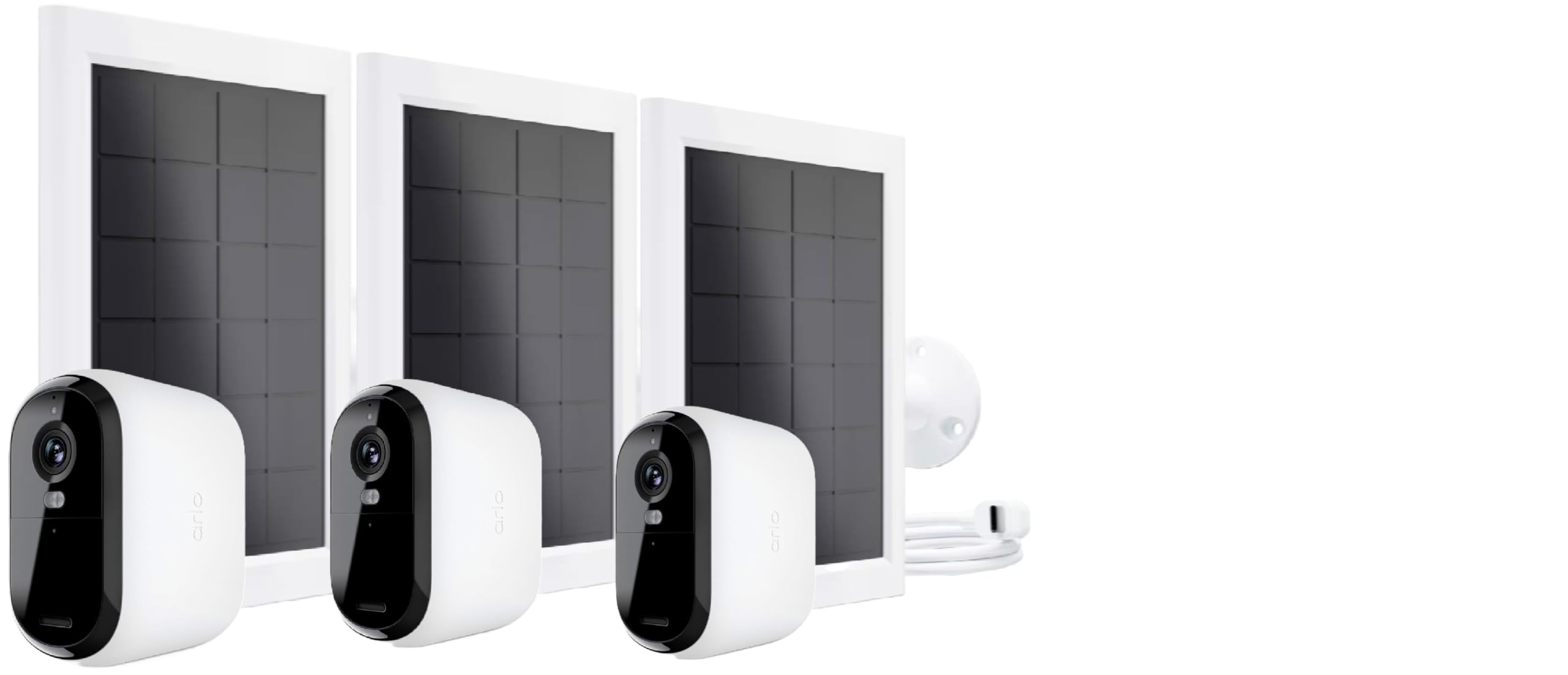 Arlo Essential XL HD Wireless Outdoor Camera 3 Pack and Three Solar Panel Bundle