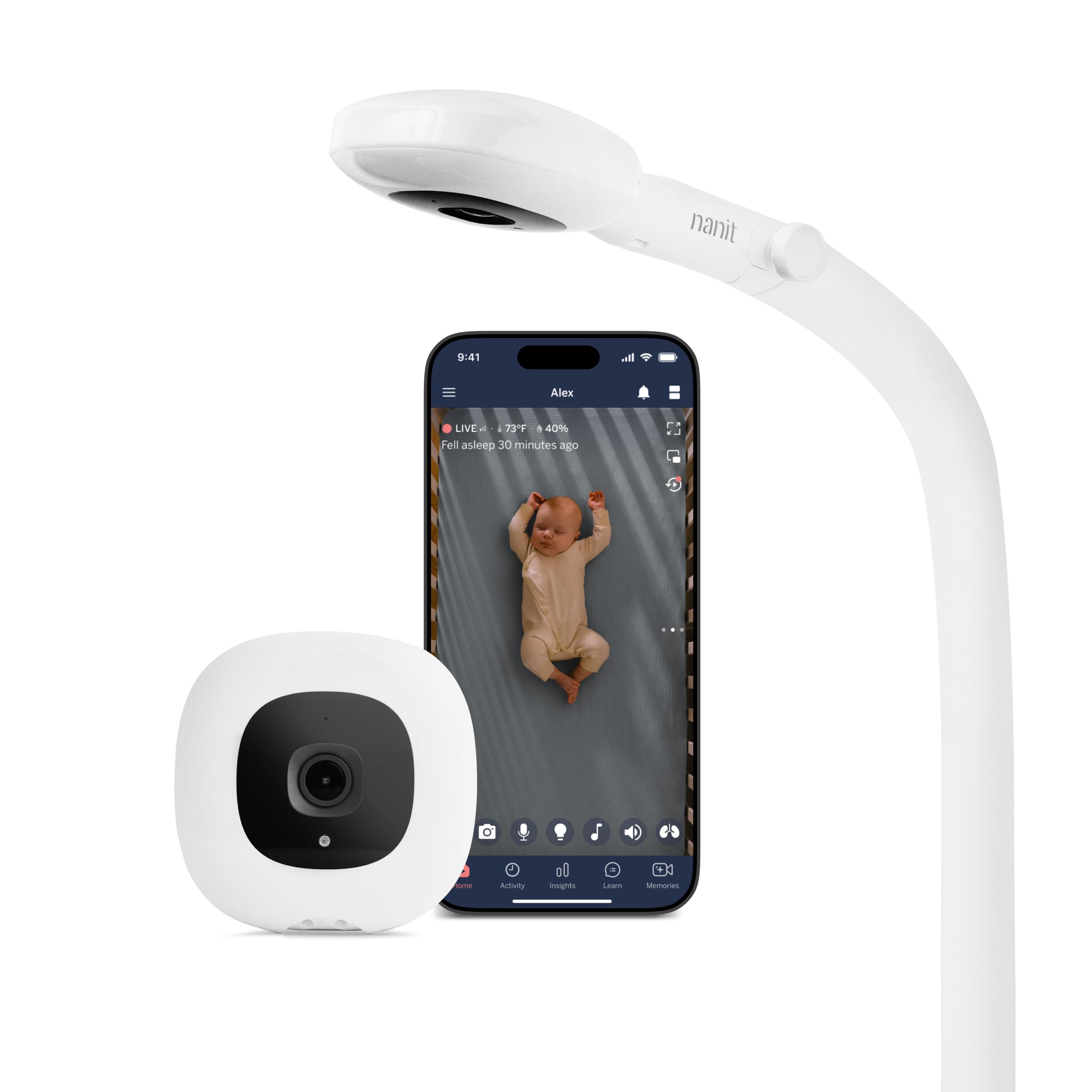 Nanit Smart Baby Video Monitor - Camera & Floor Stand - 1080p Wi-Fi Camera | Pro