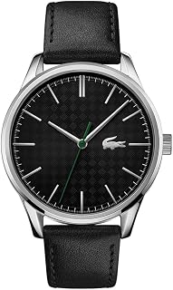 Lacoste Analogue Quartz Watch for Men Vienna Collection with Black Leather Strap - 2011047