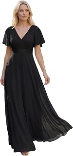 Ever-Pretty A-line V-Neck Short Sleeve Chiffon Empire Cut Women's Party