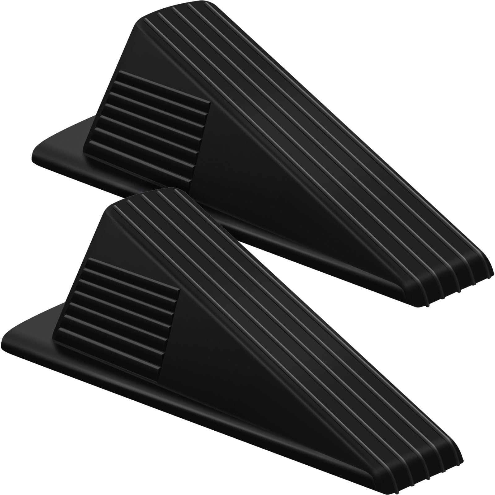 Frienda 2 Pcs Jumbo Door Stoppers Heavy Duty Rubber Doorstop, Black | Jumbo 2" T