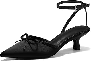 Coutgo Raso Gattino Tacchi Bassi con Fiocco Chiuso Punta Punta Corta Pompe Abito Festa di Nozze Scarpe