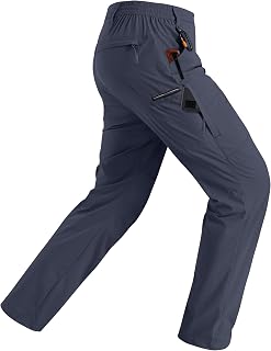 Rapoo Mens Hiking Pants Lightweight Water Resistant Breathable Nylon Cargo Pants with 6 Pockets