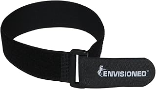 Reusable Cinch Straps 3" x 72" - 4 Pack, Multipurpose Strong Gripping, Quality Hook and Loop Securing Straps (Black)