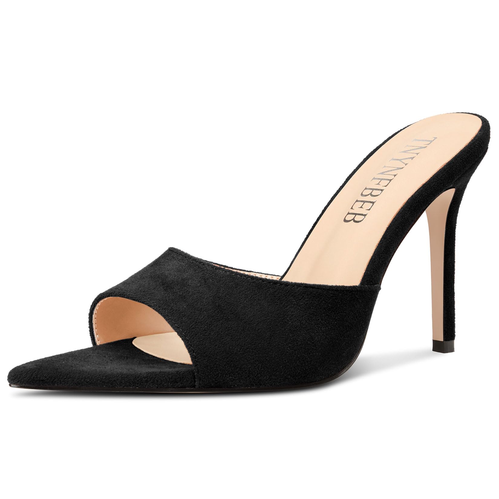 TNYNFBEB Womens Stiletto High Heel Pointed Open Toe Sandals Mules Shoes Slingbac