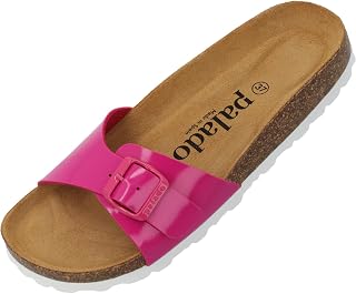 Palado® Malta Women's Sandals | Made in EU | Mules in Many Summer Colours | 1 Strap Sandals with Cork Footbed | Women's Slippers with Leather Outsole