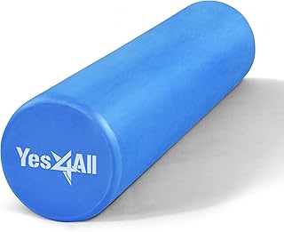 Yes4All Foam Roller - EVA Medium Firmness, Back Roller for Stretching, Yoga & Balance Training, Ideal for Experienced Users (24in / 61cm, Blue)