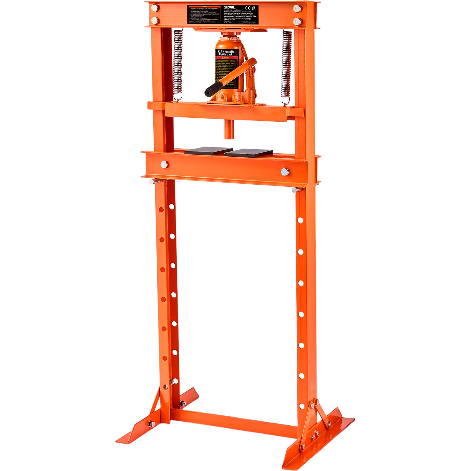 VEVOR Hydraulic 12 Ton H-Frame Garage Floor Adjustable Shop Press | Heavy-Duty S