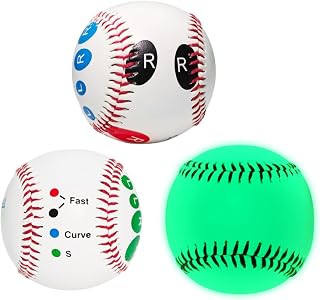 Training Baseball with Finger Placement * 2, Glow in The Dark Baseball * 1