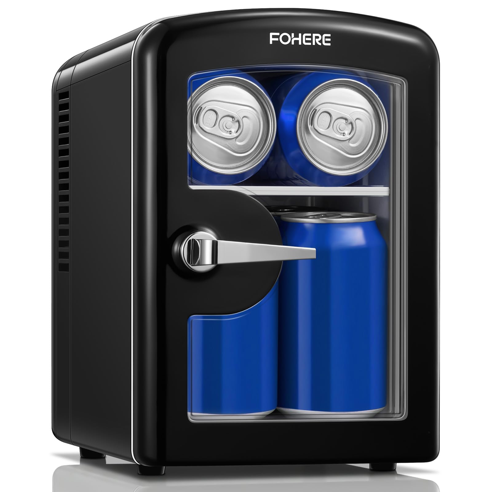 FOHERE Mini Fridge 4L, Portable 220V AC/12V DC Cooler & Warmer, Black | Supports