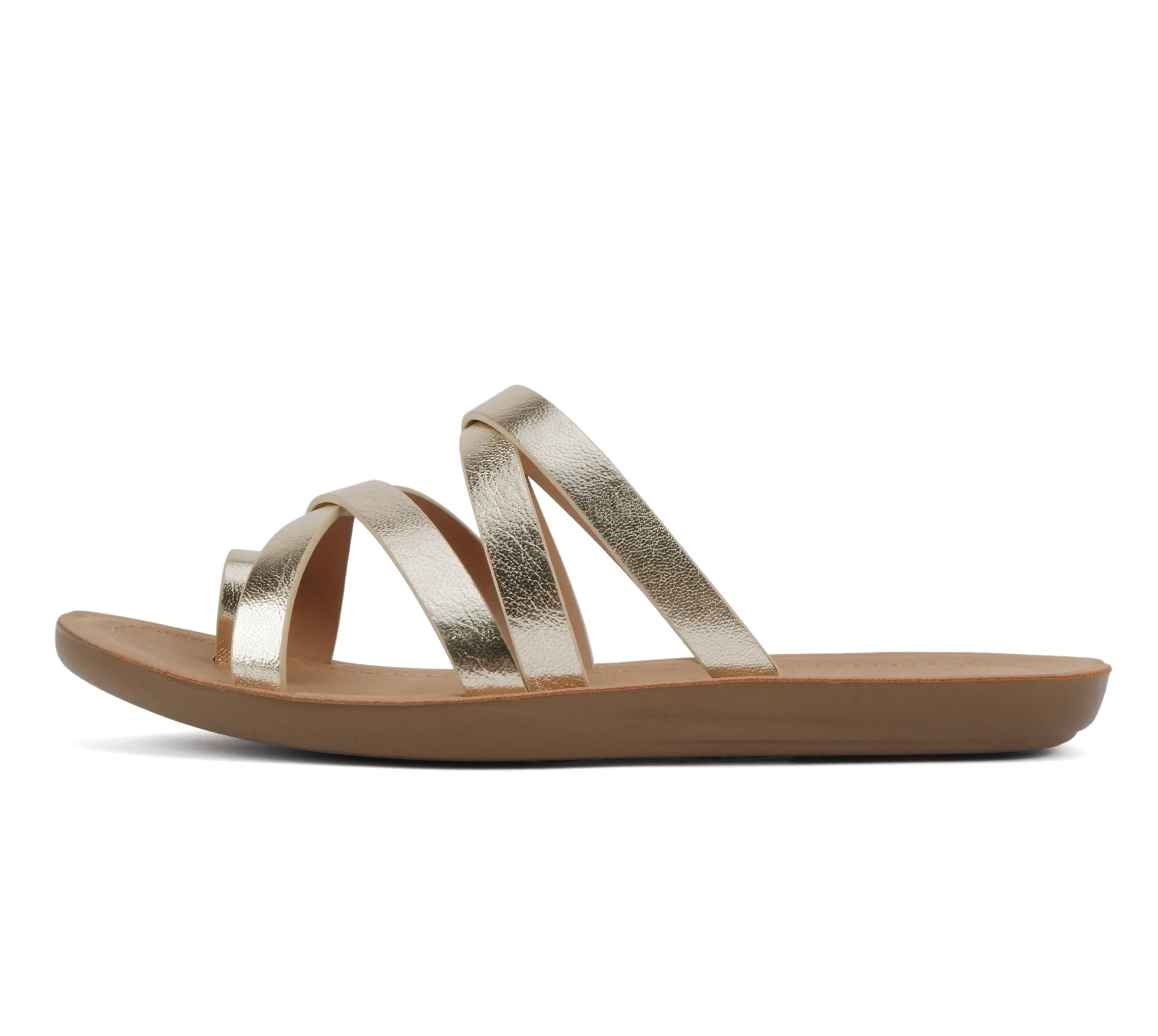 Soda ISABEL ~Women Fashion Comfortable Slip On Flat Cross bands Toe Ring Fashion
