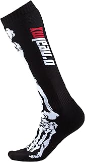 O'NEAL | Motocross Mountainbike Socks | MTB Downhill Freeride | Sweat Absorption, Reinforced Heel and Sole Area | Pro MX XRAY | Unisex | Adult | Black White | One Size