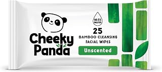 The Cheeky Panda Bamboo Facial Cleansing Wipes | 25 x Cleansing Wipes | Face Makeup Remover and Eye Makeup Remover