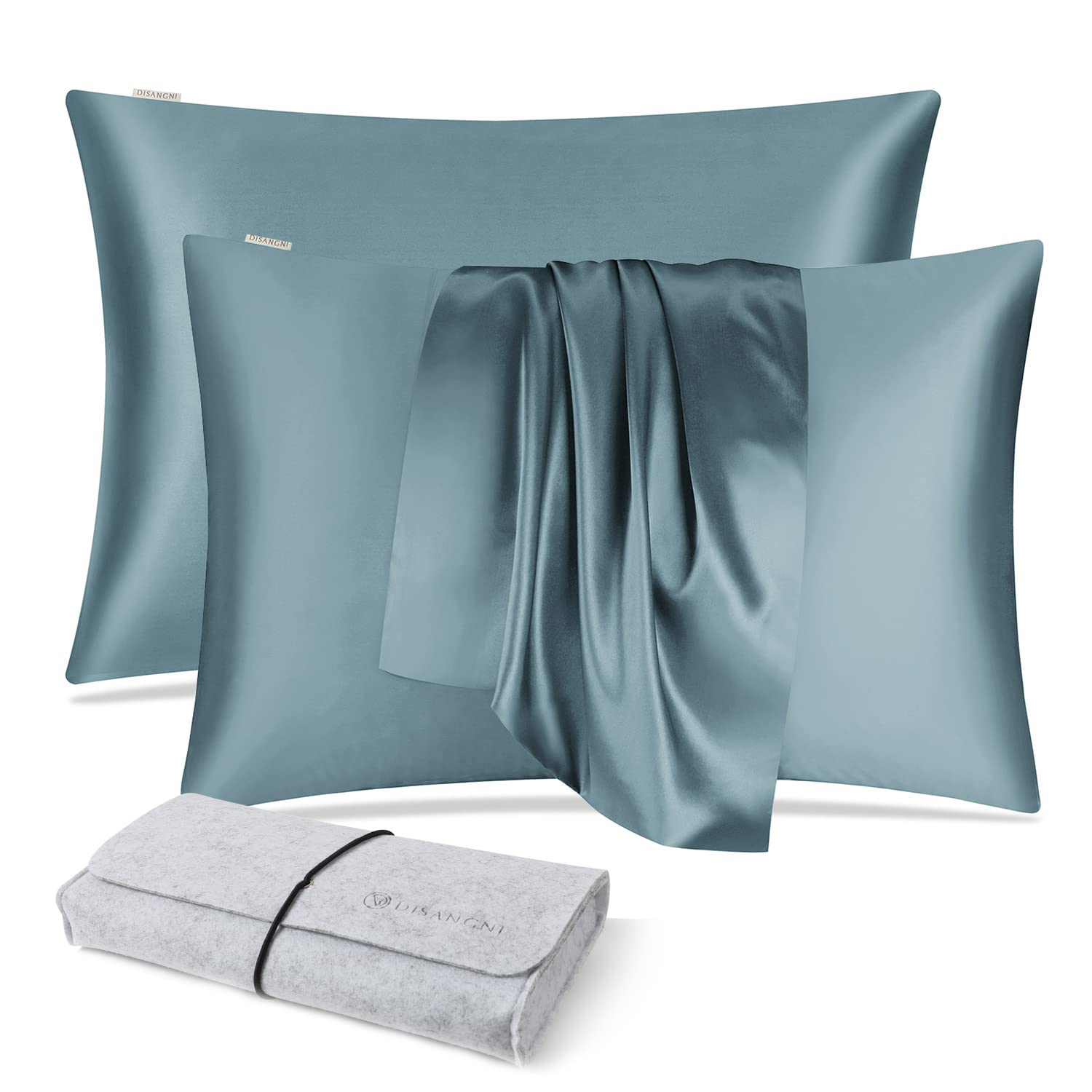 DISANGNI 100% Natural Mulberry Silk Pillow case for Hair and Skin with Hidden Zi