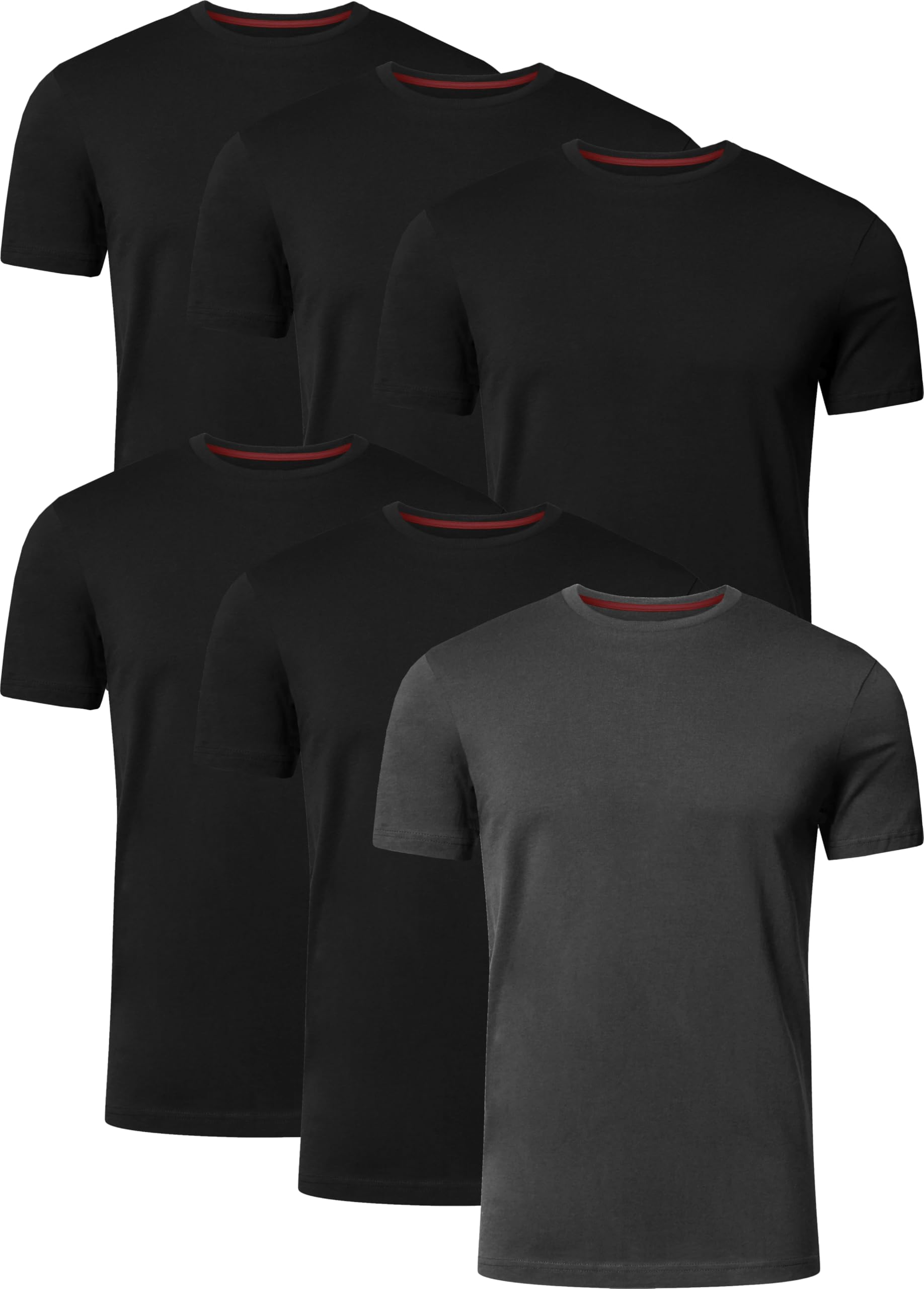 FULL TIME SPORTS Mens T-Shirt Pack of 6 Crew Neck Tshirt FTS-634