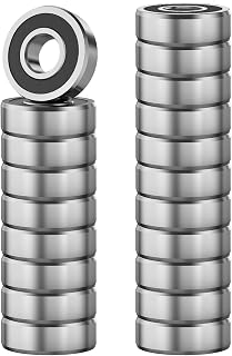 Ball Bearings, 20 Pcs 608 2RS Bearing Steel and Double Rubber Sealed | 8 x 22 x 7 mm, Miniature Deep Groove for Electric Motor, Wheels, Home Appliances