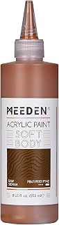 MEEDEN Raw Sienna Acrylic Paint: 250ml / 8.45oz Acrylic Colors Bulk Soft Body in Ergonomic Bottle - Fluid Flow Art Paintings for Artists Canvas Painting