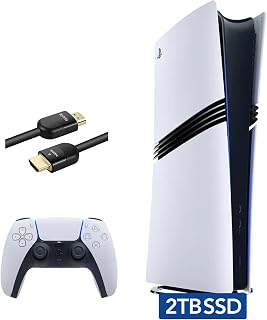 PlayStation 5 Pro with 2TB SSD Storage, Wireless Dualsense Controller - PS5 Pro Gaming System, White (Renewed)