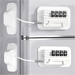 2 Pack Fridge Locks with Code for Refrigerator, Cabinets, Freezer, Drawers, Wardrobes, Closets, Windows, Freezer Doors. Child Safety Lock with Combination for Kids and Aldults
