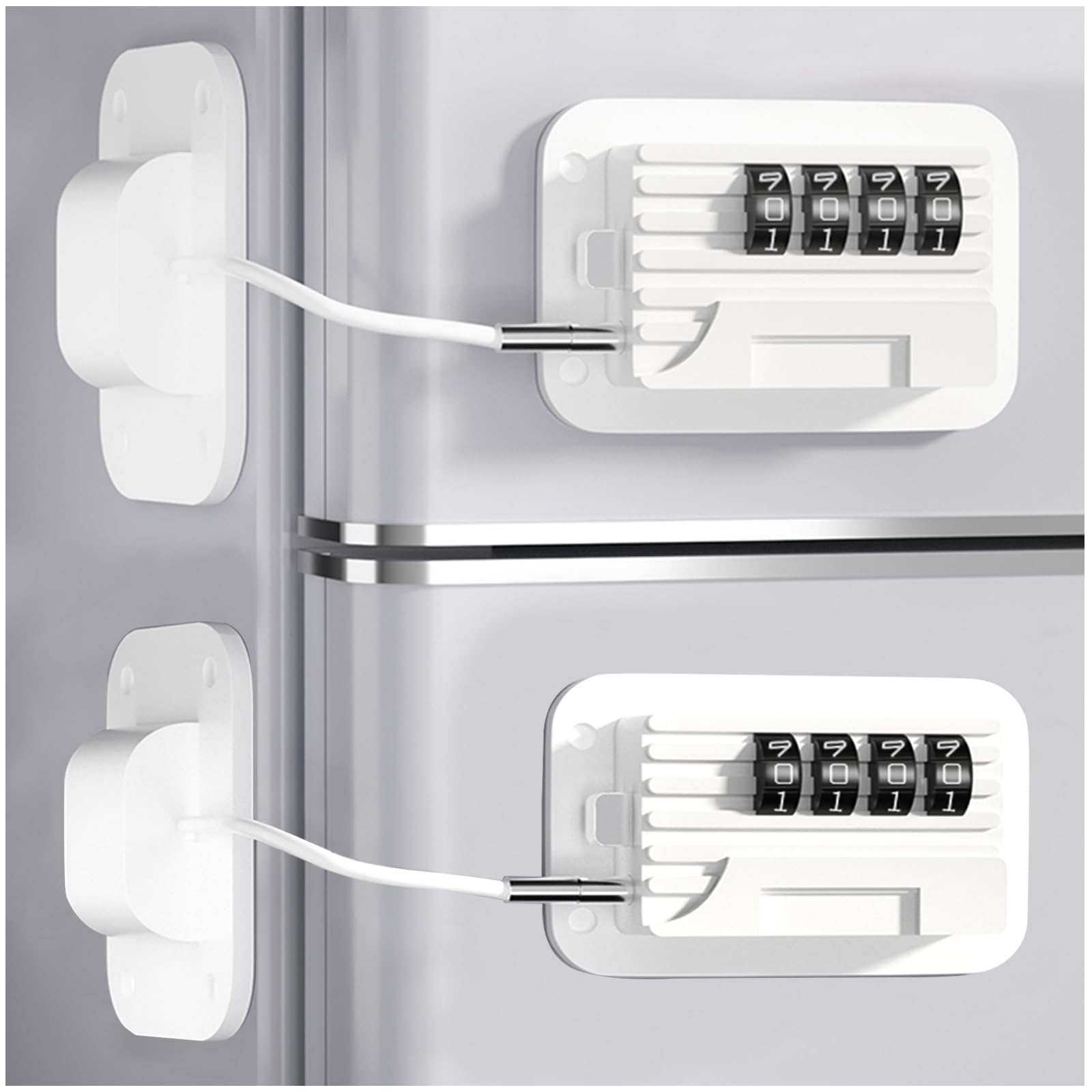 2 Pack Fridge Locks with Code for Refrigerator, Cabinets, Freezer, Drawers, Ward