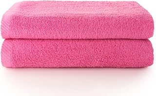 Top Towel - Plus - Large Bath Towels - Bath Towels - 2 Bath Towels - 70 x 140 cm - 100% Cotton - Strawberry