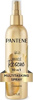 Pantene Miracle Rescue 10-in-1 Multitasking Spray, Heat Protection, 5.7 oz | Detangles, Repairs Damaged, Dry Hair, Improves Shine, Leave-In Conditioning Treatment with Keratin and Pro-Vitamin B5