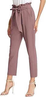 GRACE KARIN レディース クロップド ペーパーバッグ ウエストパンツ ポケット付き US サイズ: X-Large カラー: パープル