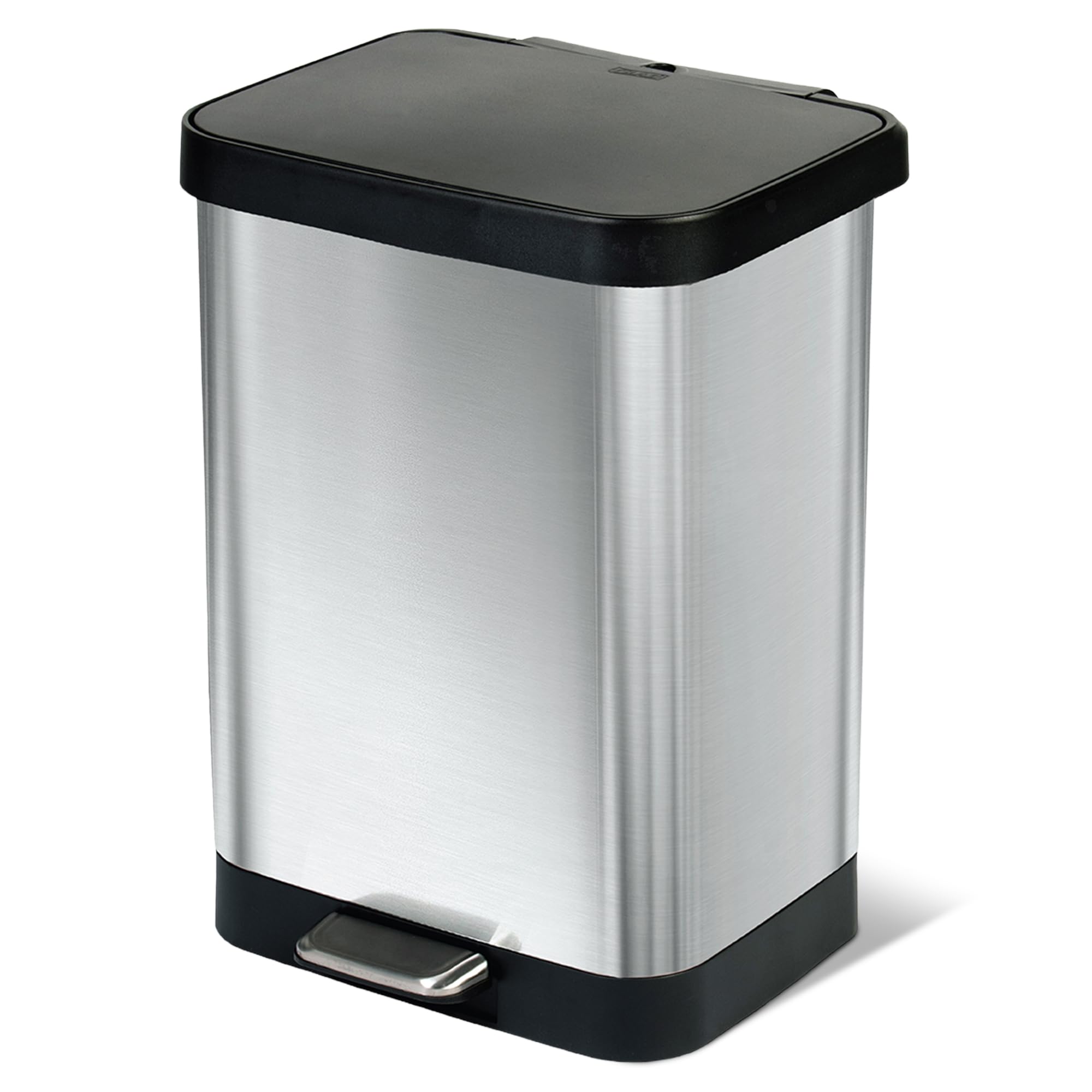 Glad Stainless Steel Trash Can with Clorox Odor Protection, 13 Gallon | Large Me