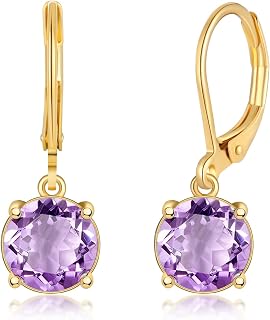 CiNily Leverback Dangle Earrings Created Crystal Drop Earrings Gold Plated Jewelry Gift for Women Girls 8mm