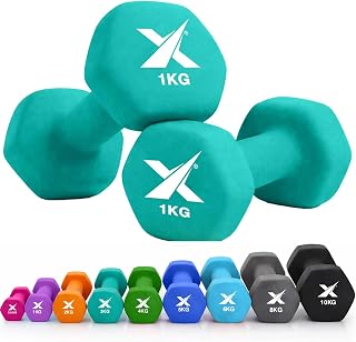 XN8 Neoprene Dumbbells Pair 0.5kg–10kg Non-Slip Hand Weights for Home Gym